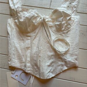 Commense White Lace Corset Top